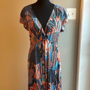 Beautiful Print Maxi Dress with Front Slit